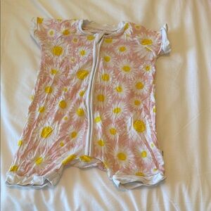 Little Sleepies Pink Daisy Zip Short Romper